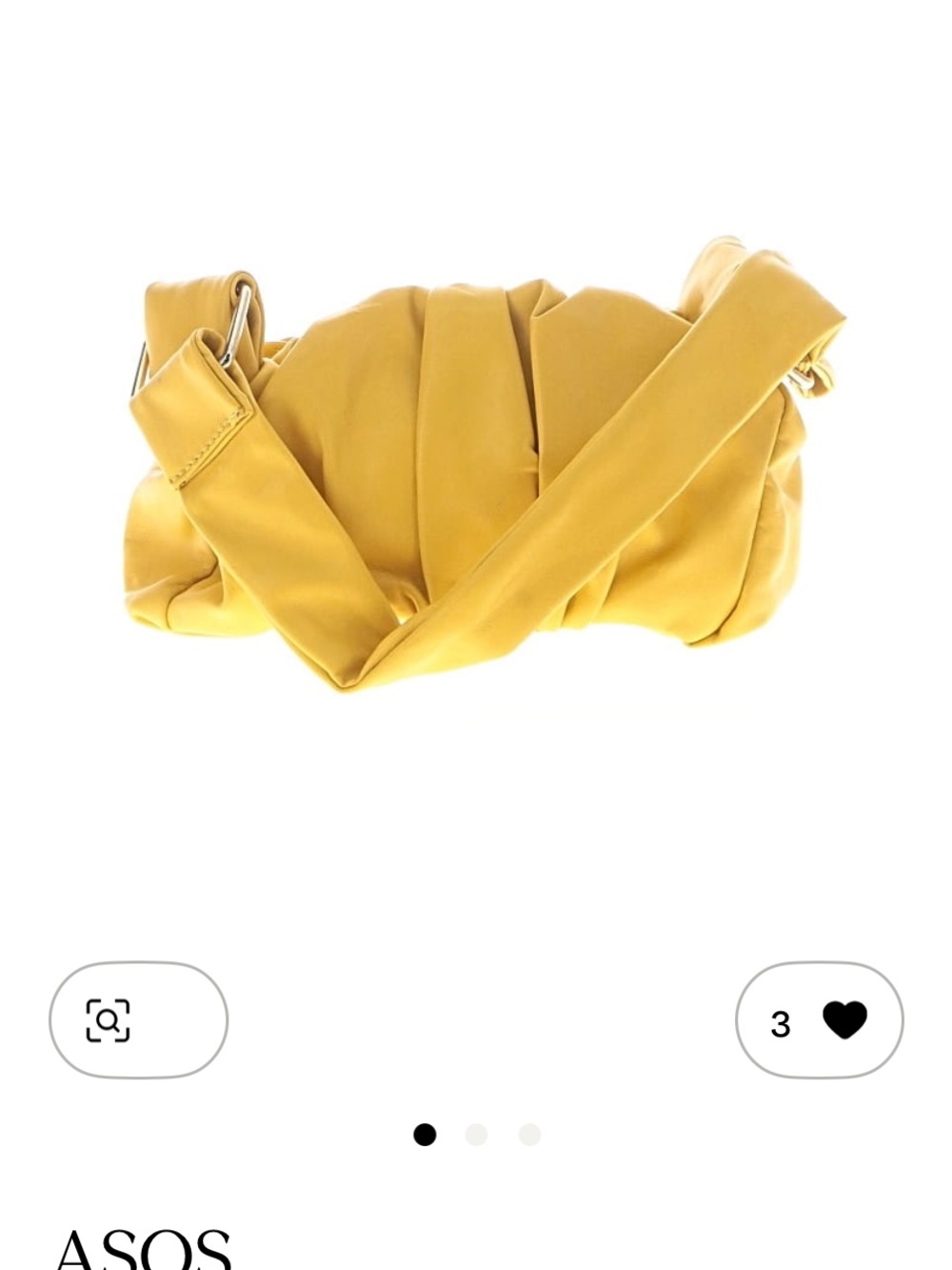 ASOS Mustard Ruched Shoulder Bag